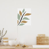 Impression d'art de branche simple vert menthe et (Cuisine)