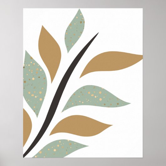 Impression d'art de branche simple vert menthe et (Devant)