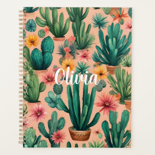 Impression d'art de cactus boho personnalisée (Devant)