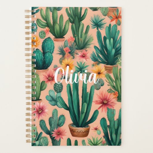 Impression d'art de cactus boho personnalisée (Devant)