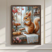 Impression d'art de café de l'écureuil fantaisiste