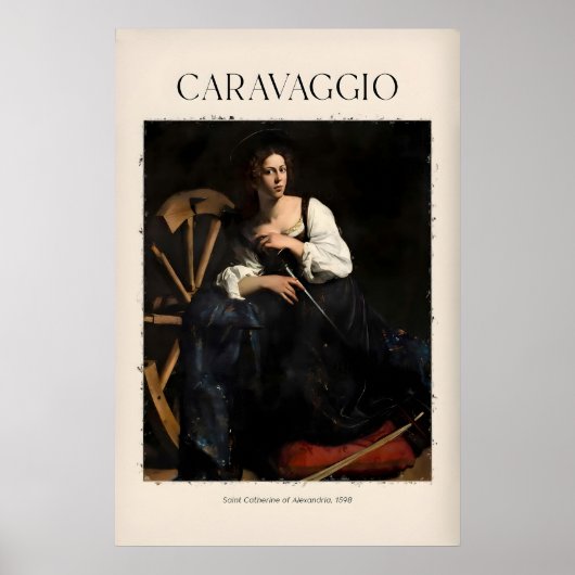 Impression d'art de Caravage - Sainte Catherine de (Devant)