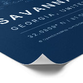 Impression d'art de carte de la ville de Savannah (Coin)