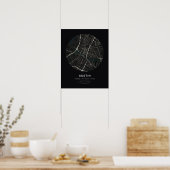 Impression d'art de carte de ville noire d'Austin (Cuisine)