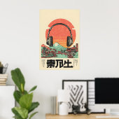 Impression d'art de casque japonais rétro - Montur (Bureau à domicile)