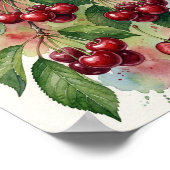 Impression d'art de cerises à l'aquarelle vibrante (Coin)