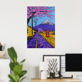 Impression d'art de cerisier en fleurs du mont Fuj (Bureau à domicile)