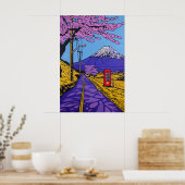 Impression d'art de cerisier en fleurs du mont Fuj (Cuisine)