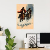 Impression d'art de charge de neige de cow-boy, Ac (Bureau à domicile)