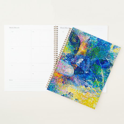 Impression d'art de chat abstrait vibrant (Devant avec enveloppe)