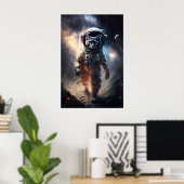 Impression d'art de chat astronaute drôle d'animal (Bureau à domicile)