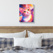 Impression d'art de chat coloré | Peinture vibrant (Insitu(Chambre))