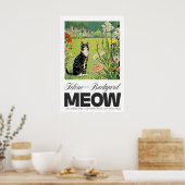 Impression d'art de chat dans un jardin Félin et f (Cuisine)