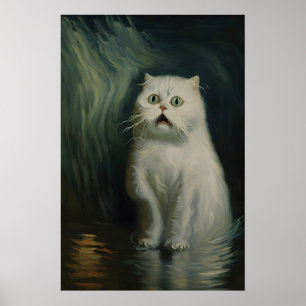 Impression d'art de chat effrayé gothique Vampire 