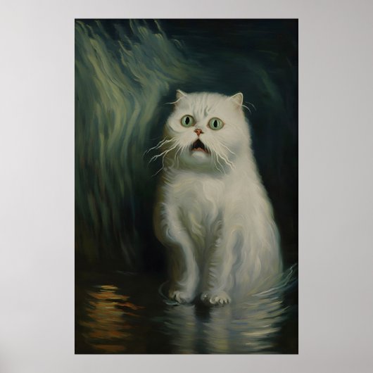 Impression d'art de chat effrayé gothique Vampire (Devant)