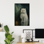 Impression d'art de chat effrayé gothique Vampire (Bureau à domicile)
