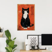 Impression d'art de chat japonais Maison éclectiqu (Bureau à domicile)