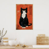 Impression d'art de chat japonais Maison éclectiqu (Cuisine)