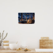 Impression d'art de chat Lofi de minuit — Affiche (Cuisine)