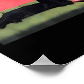Impression d'art de chat noir avec martini (Coin)