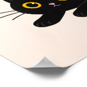 Impression d'art de chat noir étiré – Wa (Coin)