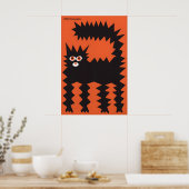 Impression d'art de chat noir géométrique Absurdis (Cuisine)