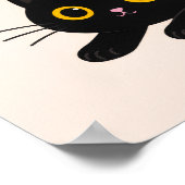 Impression d'art de chat noir s'étirant – Chat min (Coin)