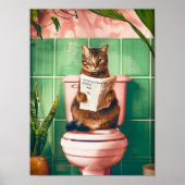 Impression d'art de chat tigré de salle de bain, A (Devant)