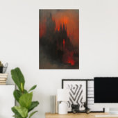 Impression d'art de château gothique sombre Dracul (Bureau à domicile)