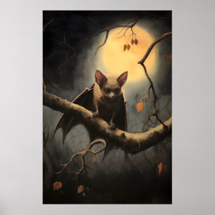 Impression d'art de chauve-souris lunaire, Dark Co