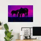 Impression d'art de cheval et de pouliche (Bureau à domicile)