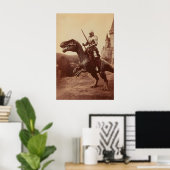 Impression d'art de Chevalier Dinosaure Gothique J (Bureau à domicile)