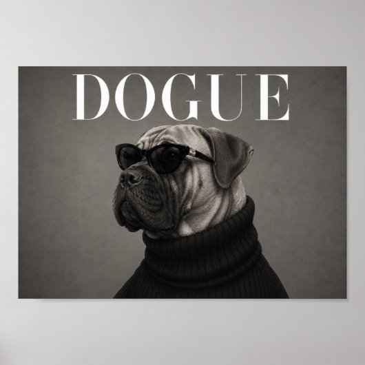 Impression d'art de chien chic Bullmastiff (Devant)