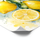 Impression d'art de citrons à l'aquarelle vibrante (Coin)