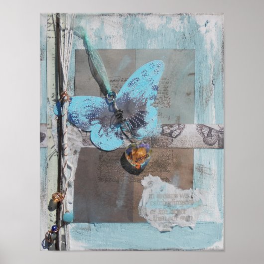 Impression d'art de cœur de papillon en techniques (Devant)