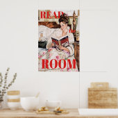 Impression d'art de coin de lecture rétro femme vi (Cuisine)