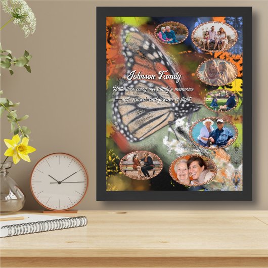 Impression d'art de collage de photos de papillon