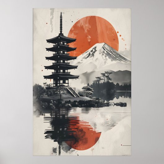 Impression d'art de collage serein inspiré de Japa (Devant)