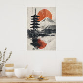 Impression d'art de collage serein inspiré de Japa (Cuisine)