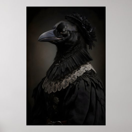 Impression d'art de corbeau gothique Affiche de co (Devant)