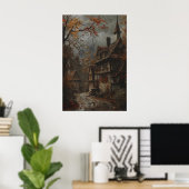 Impression d'art de cottage d'automne, Art mural r (Bureau à domicile)