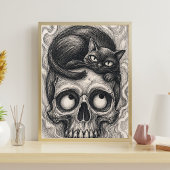 Impression d'art de crâne de chat japonais, Chat n