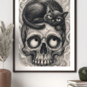 Impression d'art de crâne de chat japonais, Chat n