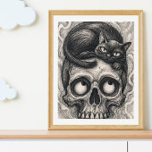 Impression d'art de crâne de chat japonais, Chat n