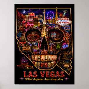 Impression d'art de crâne de Las Vegas   État d'es