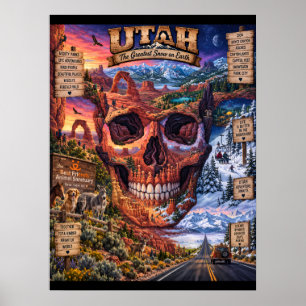 Impression d'art de crâne de l'Utah État d'espri