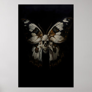 Impression d'art de crâne de papillon squelette Da