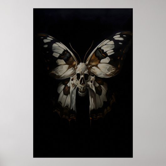 Impression d'art de crâne de papillon squelette Da (Devant)