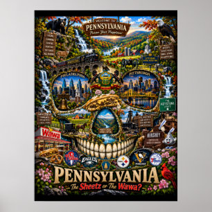Impression d'art de crâne de Pennsylvanie État d