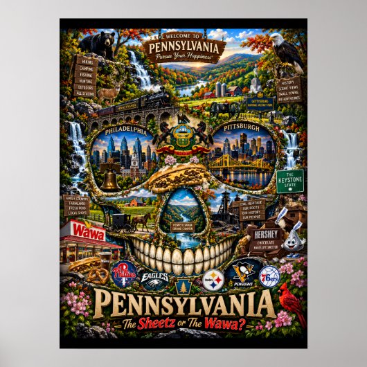 Impression d'art de crâne de Pennsylvanie | État d (Devant)